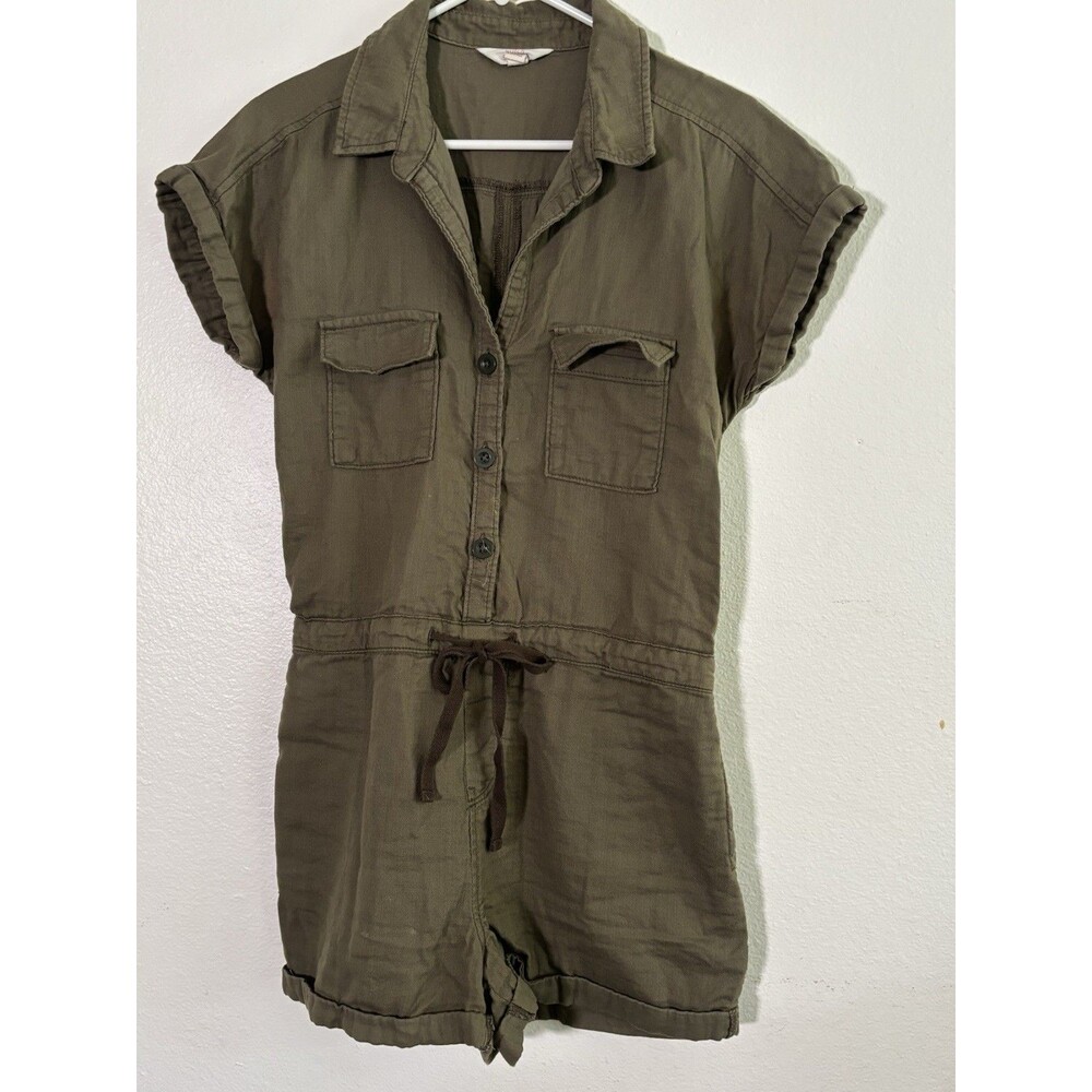 Sun & Shadow Women Green Romper Size Small 100% Cotton